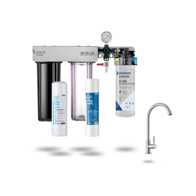 愛惠浦淨水器、濾水器產品 - PurVive Trio-EF1500整合式淨水設備-三管