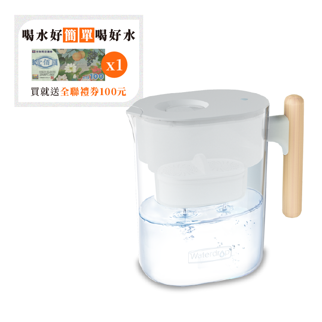 Ｗaterdrop Chubby 圓滾滾濾水壺 PT-04  (透明色) 濾水器淨水設備