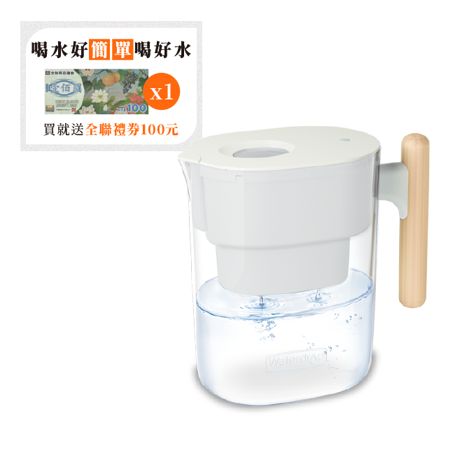 Ｗaterdrop  Chubby 圓滾滾濾水壺 PT-04 (白色) 濾水器淨水設備