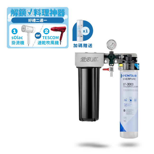 愛惠浦淨水器、濾水器產品 - PurVive-Duo EF3000整合式淨水設備-雙管