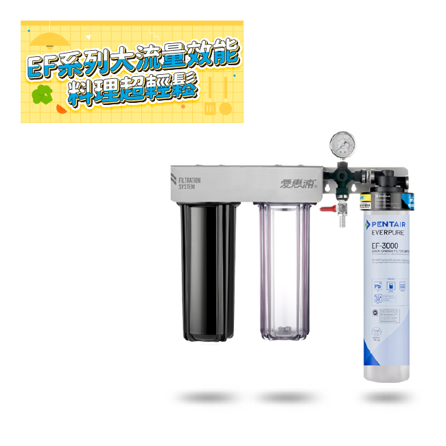 愛惠浦淨水器、濾水器產品 - PurVive-Trio EF3000整合式淨水設備-三管